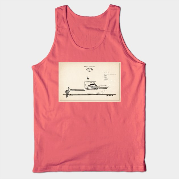 United States Coast Guard Auxiliary Marlin 300 - SD Tank Top by SPJE Illustration Photography